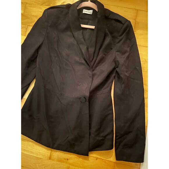 Amir Taghi Black Beare Park Tailored Wool Wrap Blazer Silk Lined 6 - Picture 3 of 6